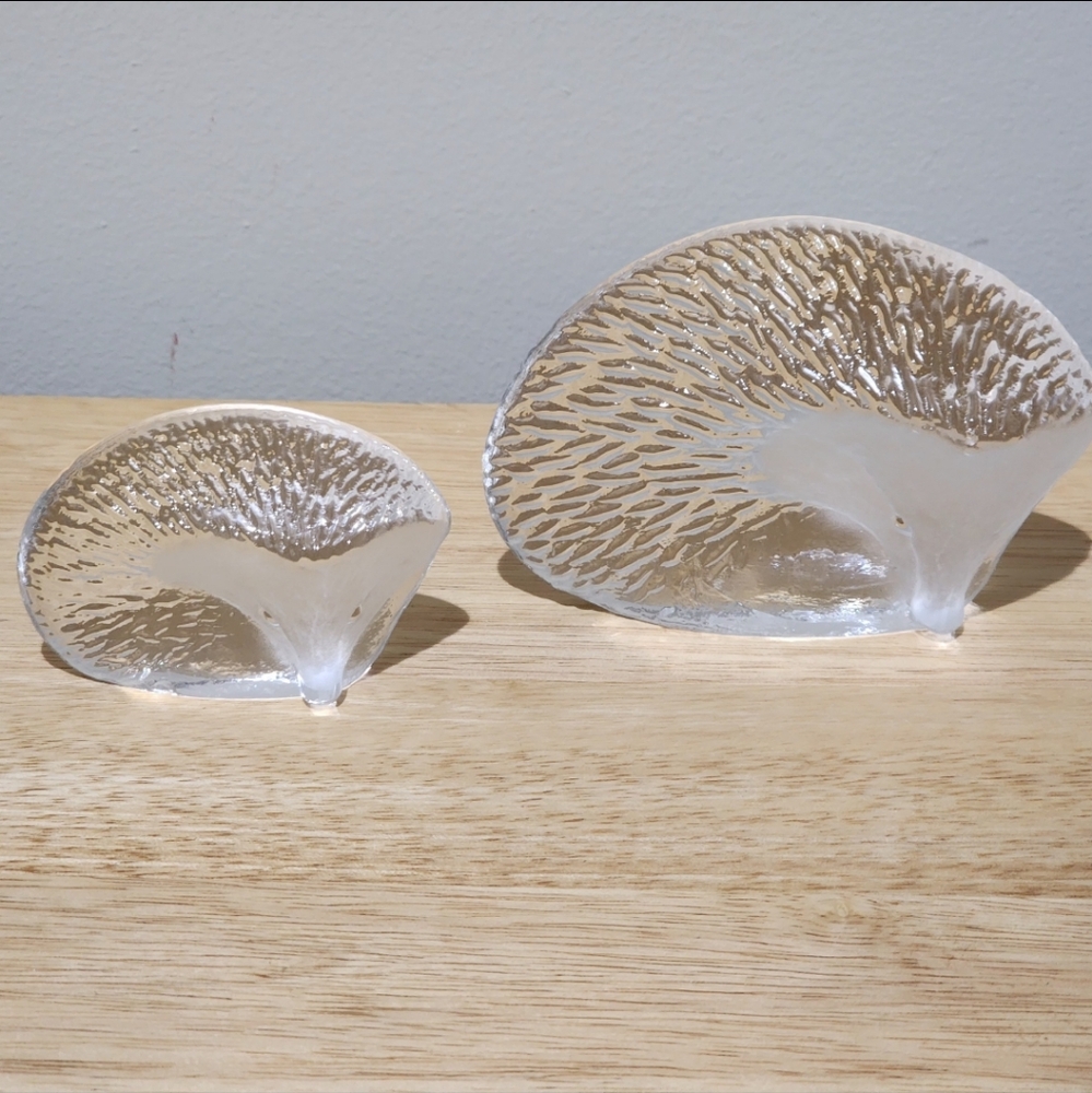 Royal Krona Sweden Mats Jonasson Hedgehog Art Glass Paperweight Figurine set